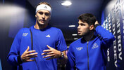 Alexander Zverev und Carlos Alcaraz beim Laver Cup in Berlin