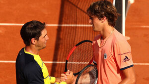 Dusan Lajovic und Alexander Zverev bei den French Open 2018