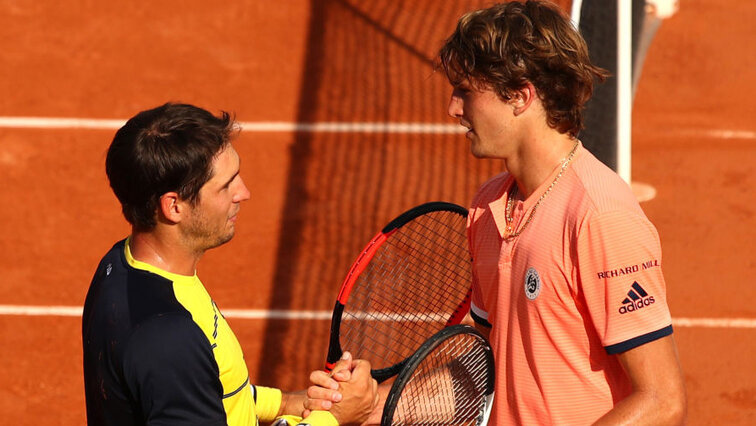 Dusan Lajovic und Alexander Zverev bei den French Open 2018