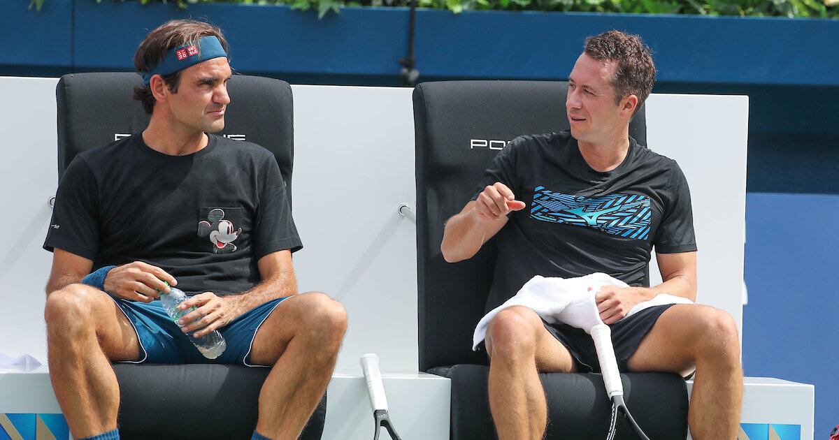 Roger Federer And Philipp Kohlschreiber With A Relaxed Training Session ...