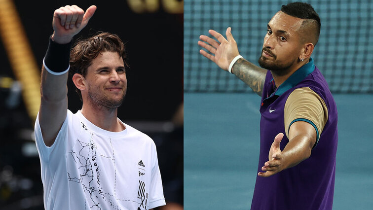 Dominic Thiem und Nick Kyrgios in Melbourne 2021