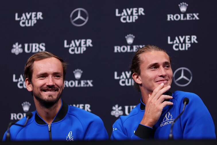 Daniil Medvedev und Alexander Zverev beim Laver Cup