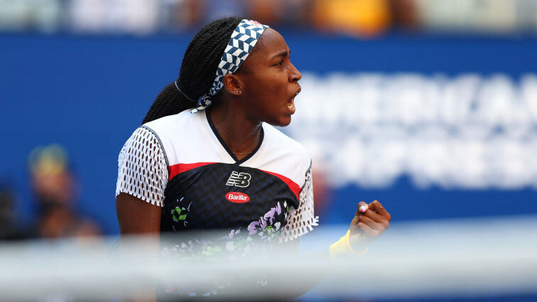 Coco Gauff am Montag im Arthur Ashe Stadium