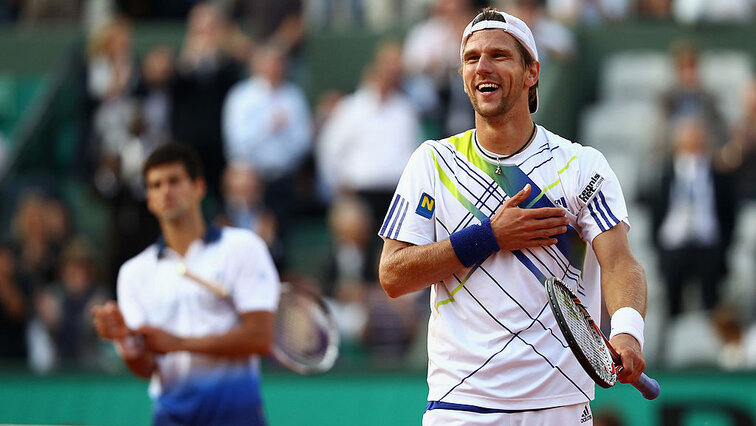 Jürgen Melzer und Novak Djokovic bei den French Open 2010