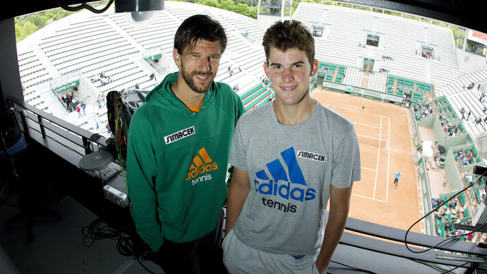 The Austrian boys 2014 on the grandstand of the Court Suzanne-Lenglen