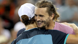 Jannik Sinner und Alexander Zverev bei ihrem einzigen Treffen im Jahr 202 in Cincinnati