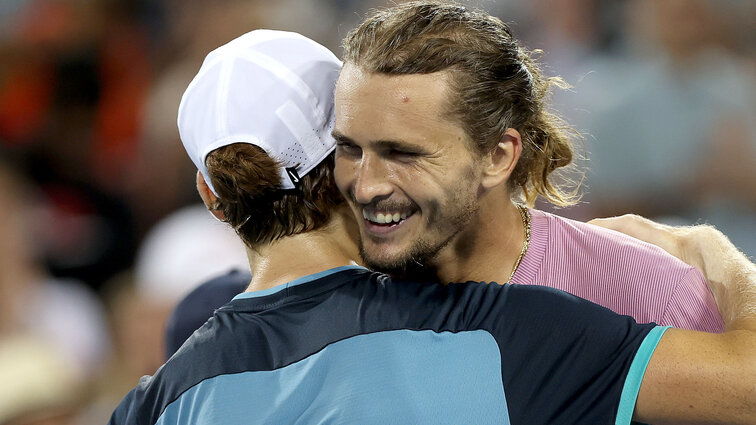 Jannik Sinner und Alexander Zverev bei ihrem einzigen Treffen im Jahr 202 in Cincinnati