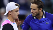 Holger Rune und Daniil Medvedev 2024 in Indian Wells