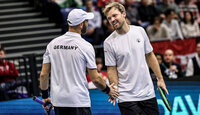 Tim Pütz und Kevin Krawietz beim Erstrunden-Treffen im Davis Cup 2024 in Tatabanya