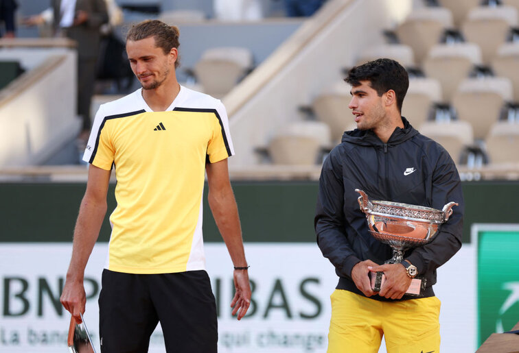 In Paris noch Gegner, am Freitag Partner: Alexander Zverev und Carlos Alcaraz