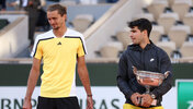 In Paris noch Gegner, am Freitag Partner: Alexander Zverev und Carlos Alcaraz