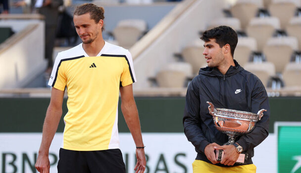 In Paris noch Gegner, am Freitag Partner: Alexander Zverev und Carlos Alcaraz