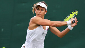 Julia Grabher am Mittwoch in Wimbledon