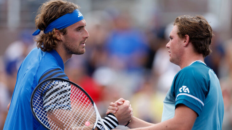 Stefanos Tsitsipas und Dominic Stricker bei den US Open 2023