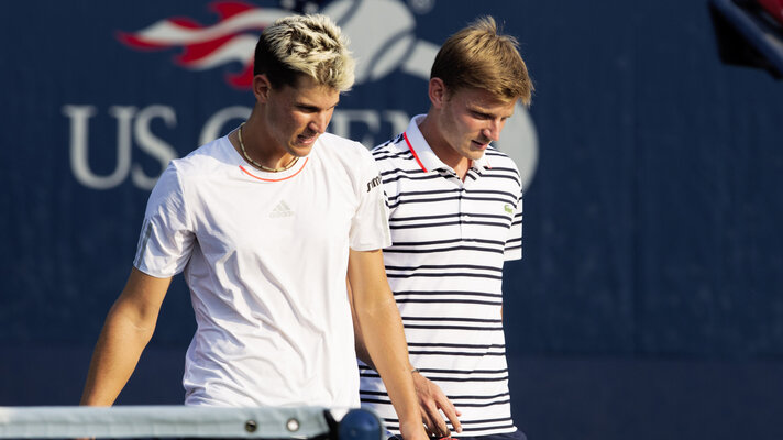 You know each other, you like each other, you play doubles together: Dominic and David Goffin, here at the 2015 US Open