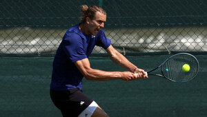 Alexander Zverev beim Training in Wimbledon