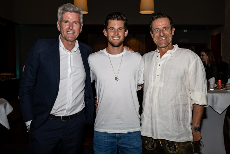 Veranstalter Herbert Günther, Topstar Dominic Thiem und Turnierdirektor Alexander Antonitsch