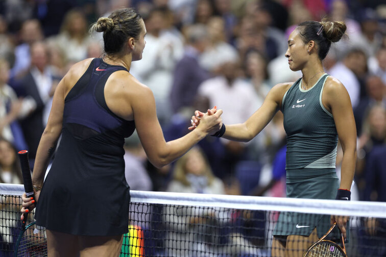 Aryna Sabalenka zog Qinwen Zheng im Viertelfinale der US Open den Nerv