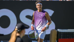 Im Viertelfinale war Ben Shelton gegen seinen Landsmann Ethan Quinn in Halle komplett gefordert. Getty Images