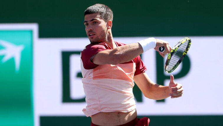 Carlos Alcaraz bei seinem Erst-Runden-Match gegen Quentin Halys