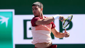 Carlos Alcaraz bei seinem Erst-Runden-Match gegen Quentin Halys