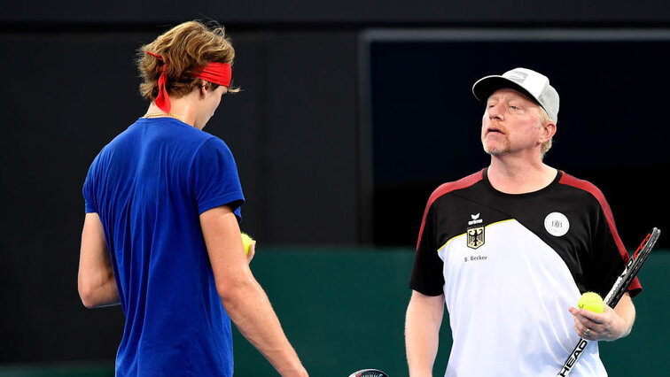 Das ist schon ein bisschen her: Boris Becker als Head of Menüs tennis im DTB und Alexander Zverev