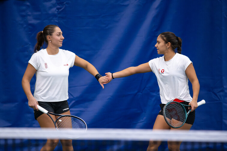 Tamira Paszek und Tamara Kostic beim Training in den USA