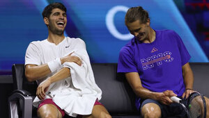 Carlos Alcaraz und Alexander Zverev beim Laver Cup vor ein paar Wochen