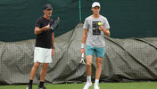 Jannik Sinner mit Coach Darren Cahill in Wimbledon 2023