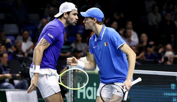 Matteo Berrettini und Jannik Sinner liefen im gemeinsamen Doppel zur Hochform auf