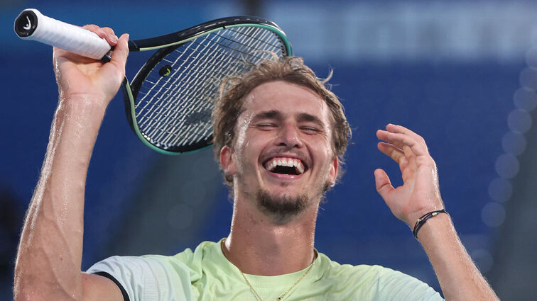 Alexander Zverev after the match point in Tokyo