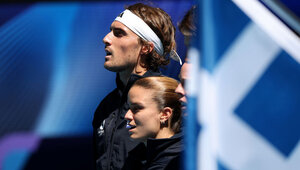 Stefanos Tsitsipas und Maria Sakkari beim United Cup vor ein paar Wochen