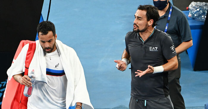 Australian Open Fabio Fognini and Salvatore Caruso Heated