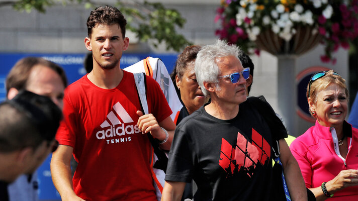 Mr. Thiem and Mr. Stober on their way to training at the 2018 US Open