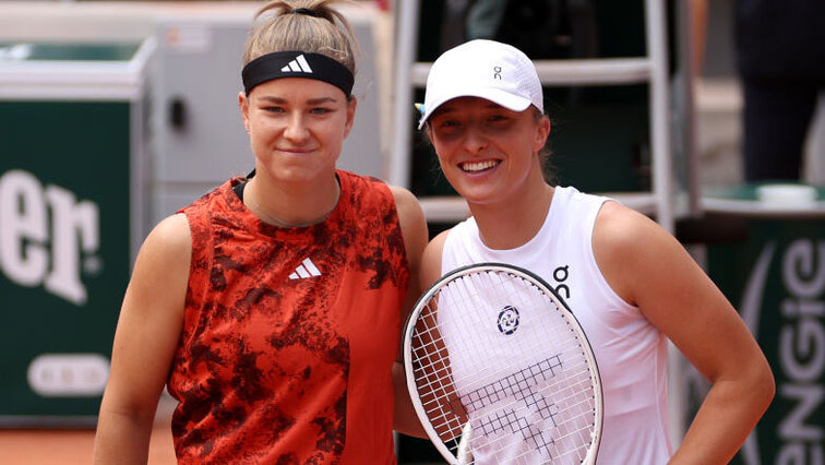 Karolina Muchova und Iga Swiatek vor dem Finale der French Open 2023