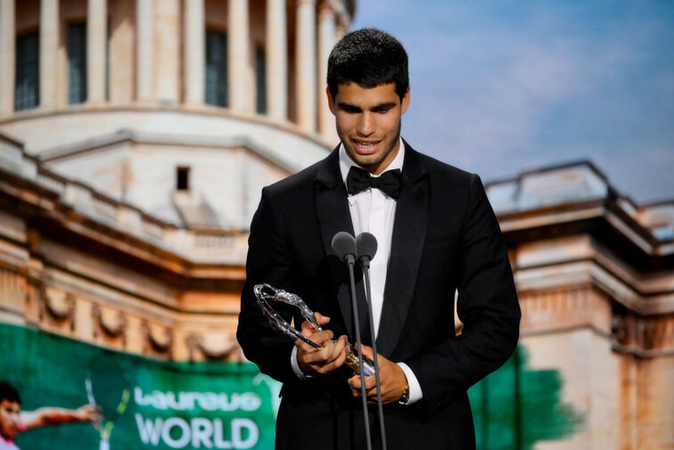 Carlos Alcaraz was delighted to receive the Laureus Award on Monday