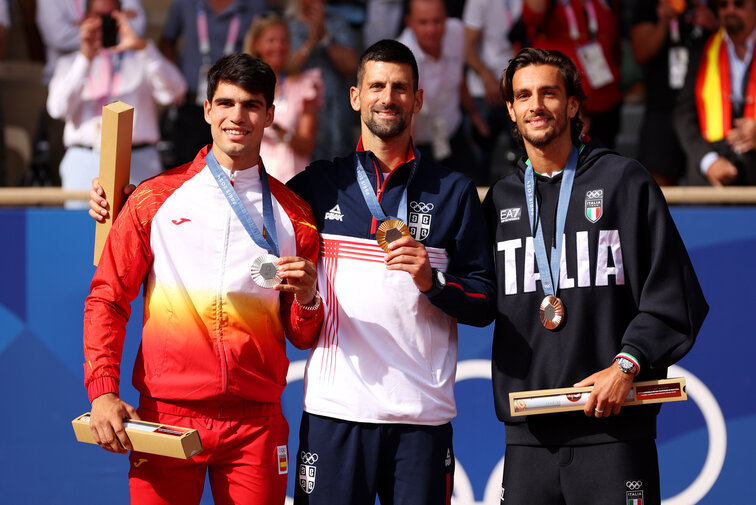 Carlos Alcaraz, Novak Djokovic, Lorenzo Musetti