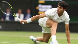 Die Chance auf die Titelverteidigung in Wimbledon lebt für Carlo Alcaraz weiterhin