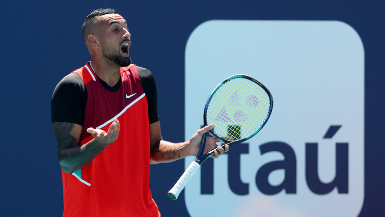 Nick Kyrgios beim Achtelfinalmatch gegen Jannik Sinner 2022 in Miami