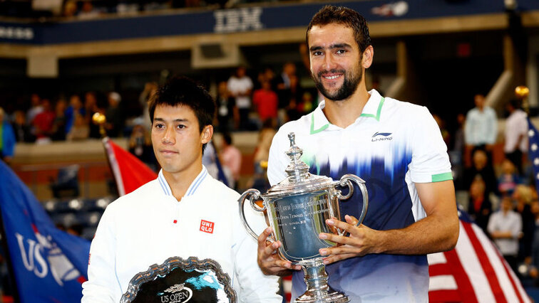 Kei Nishikori und Marin Cilic nach dem US Open Finale 2014