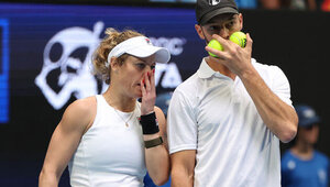 Laura Siegemund und Tim Pütz in der Partie gegen Brasilien