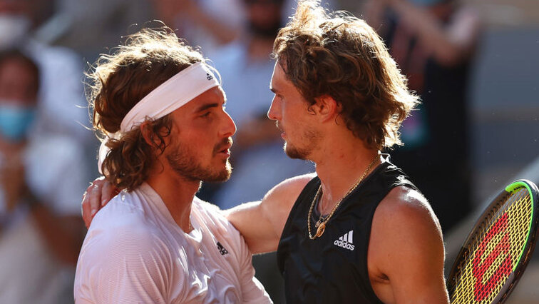 2021 im Halbfinale von Roland-Garros hat Stefanos Tsitsipas gegen Alexander Zverev die Nerven behalten