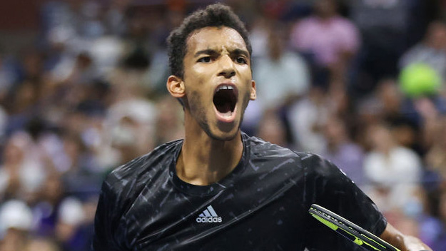 Félix Auger-Aliassime at Arthur Ashe Stadium on Sunday evening