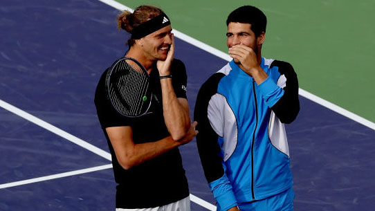 Alexander Zverev und Carlos Alcaraz zuletzt in Indian Wells