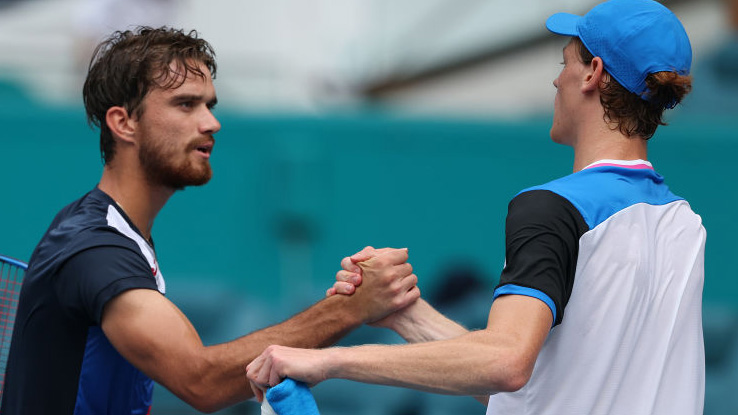 Tomas Machac und Jannik Sinner im Frühjahr 2024 in Miami