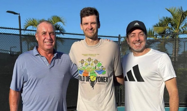 Ein Trio mit Zukunft? Ivan Lendl, Hubert Hurkacz und Nicolas Massu