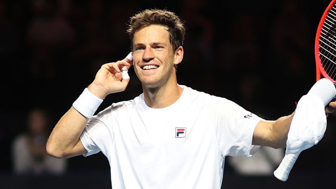 "El Peque" möchte seinen Namen hören: Diego Schwartzman beim Ultimate Tennis Showdown