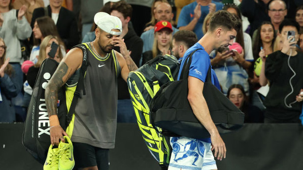 Nick Kyrgios und Thanasi Kokkinakis am Donnerstag in Melbourne